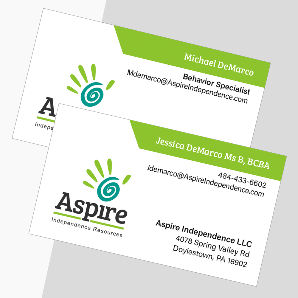 Aspire Independence Resources Business cards